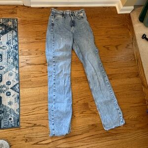 Zara Light Blue Straight Leg Jeans
